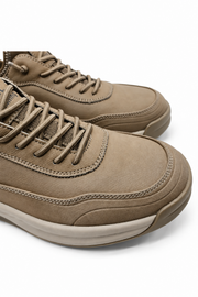 Haki %100 Deri Günlük Sneaker Ayakkabı EVA Taban Tam Kalıp