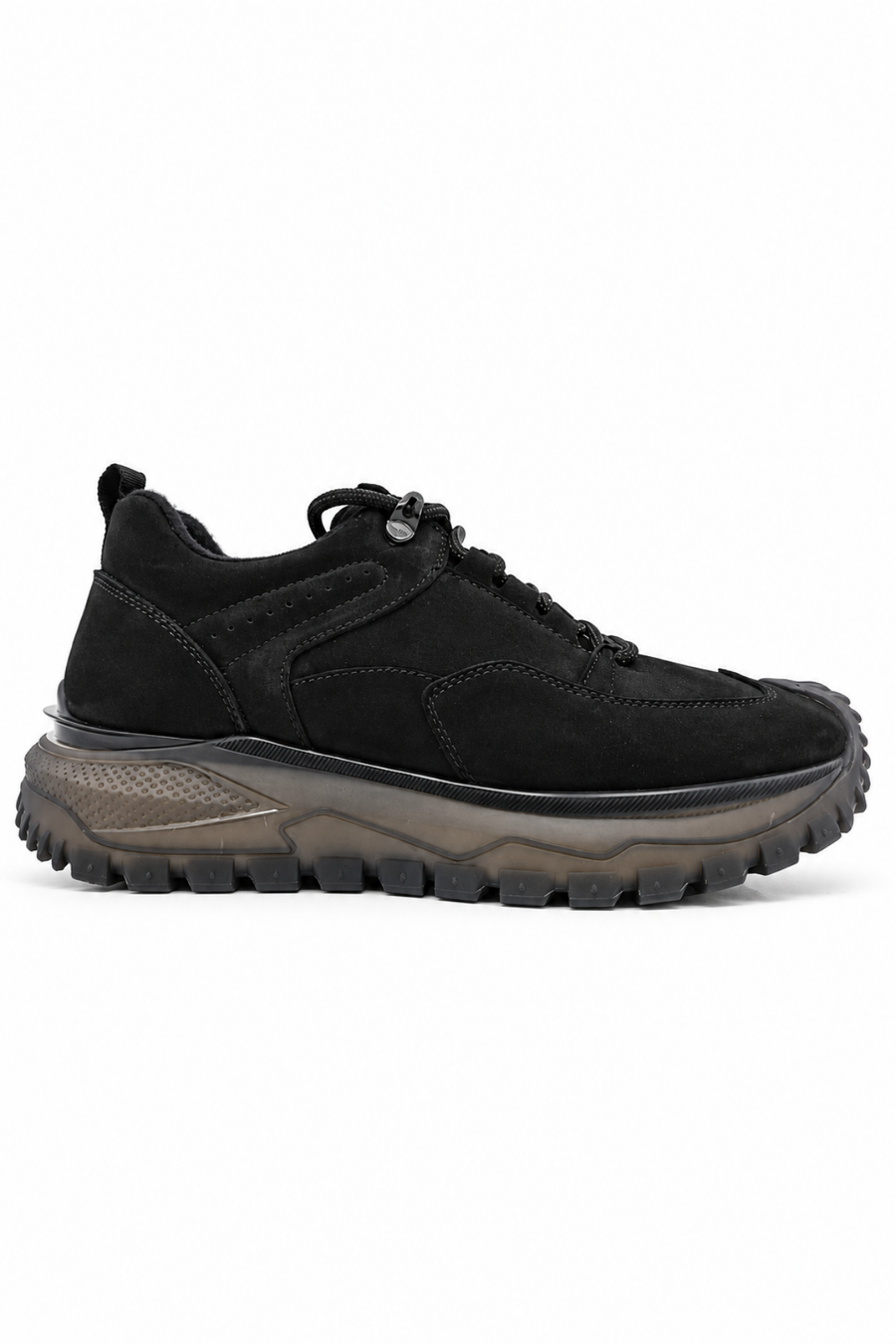 Siyah %100 Hakiki Nubuk Deri Sneaker Full Ortopedik