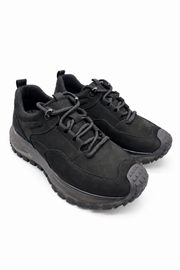 Siyah %100 Hakiki Nubuk Deri Sneaker Full Ortopedik