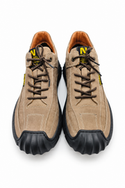 Kum Rengi %100 Hakiki Nubuk Deri Erkek Günlük Sneaker Ayakkabı