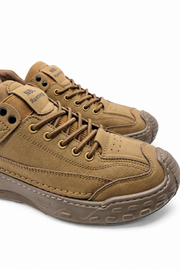 Taba %100 Deri Erkek Sneaker Ayakkabı EVA Taban Tam Kalıp