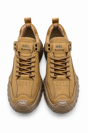Taba %100 Deri Erkek Sneaker Ayakkabı EVA Taban Tam Kalıp